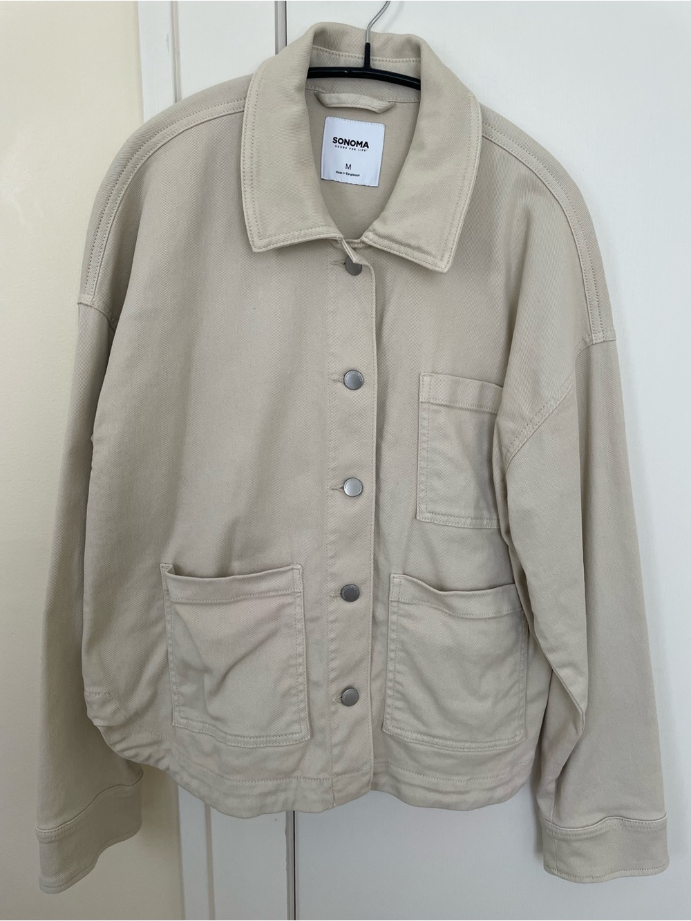 Sonoma Beige Button-Front Workwear Jacket NWOT